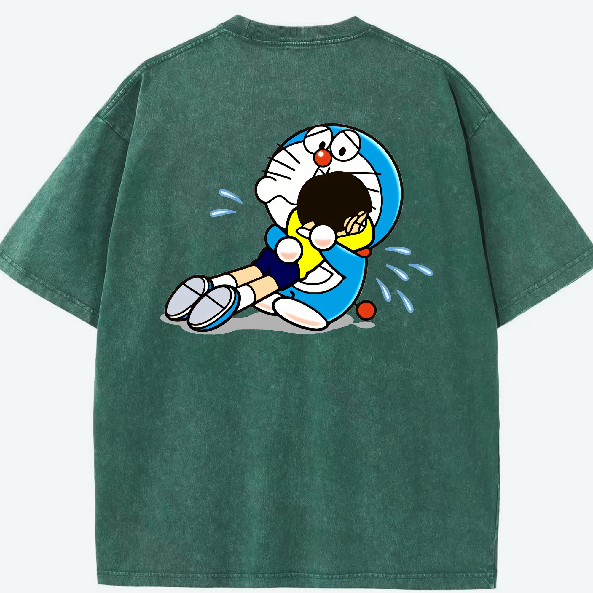 （画像用） ドラえもん Doraemon 綿100% ヴィンテージ風 半袖Tシャツ（背面プリント）